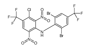 3-chloro-N-[2,6-dibromo-4-(trifluoromethyl)phenyl]-2,6-dinitro-4-(trifluoromethyl)aniline结构式