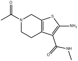 6-乙酰基-2-氨基-N-甲基-4,5,6,7-四氢噻吩并[2,3-C]吡啶-3-甲酰胺结构式