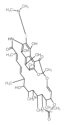 3-(2-Dimethylamino-aethylmercapto)-rifamycin SV结构式