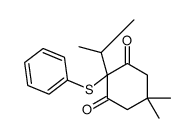 5,5-dimethyl-2-phenylsulfanyl-2-propan-2-ylcyclohexane-1,3-dione Structure