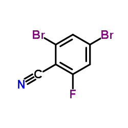 2,4-Dibromo-6-fluorobenzonitrile结构式