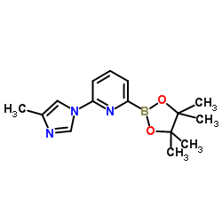 2-(4-Methyl-1H-imidazol-1-yl)-6-(4,4,5,5-tetramethyl-1,3,2-dioxaborolan-2-yl)pyridine Structure