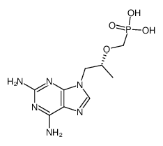 (((1R)-2-(2,6-Diamino-9H-purin-9-yl)-1-methylethoxy)methyl)phosphonic acid structure