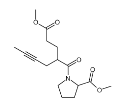methyl (2-(3-methoxy-3-oxopropyl)hex-4-ynoyl)prolinate Structure