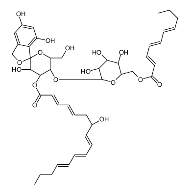 [(3S,3'R,4'R)-5'-[(2S,3R,4S,5R)-6-[[(2E,4E,6E)-deca-2,4,6-trienoyl]oxymethyl]-3,4,5-trihydroxyoxan-2-yl]oxy-3',4,6-trihydroxy-6'-(hydroxymethyl)spiro[1H-2-benzofuran-3,2'-oxane]-4'-yl] (2E,4E,8E,10E,12E)-7-hydroxyhexadeca-2,4,8,10,12-pentaenoate结构式