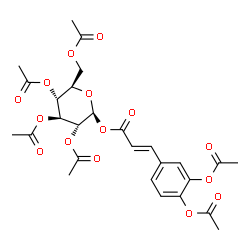 1-O-[3-[3,4-Bis(acetyloxy)phenyl]propenoyl]-β-D-glucopyranose 2,3,4,6-tetraacetate结构式