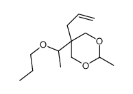 2-methyl-5-prop-2-enyl-5-(1-propoxyethyl)-1,3-dioxane结构式