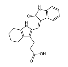 3-[2-(2-oxo-1,2-dihydro-indol-3-ylidenemethyl)-4,5,6,7-tetrahydro-1H-indol-3-yl]-propionic acid结构式