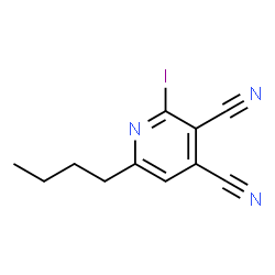 3,4-Pyridinedicarbonitrile,6-butyl-2-iodo- structure