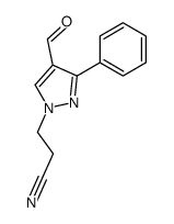 3-(4-formyl-3-phenylpyrazol-1-yl)propanenitrile结构式