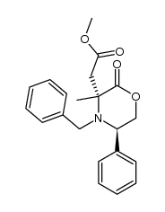 (3R,5R)-(4-benzyl-3-methyl-2-oxo-5-phenylmorpholin-3-yl)acetic acid, methyl ester Structure