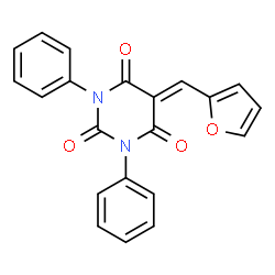 5-(2-furylmethylene)-1,3-diphenyl-2,4,6(1H,3H,5H)-pyrimidinetrione Structure