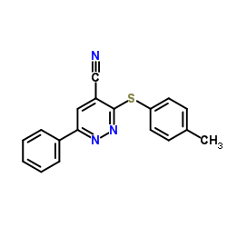 3-[(4-Methylphenyl)sulfanyl]-6-phenyl-4-pyridazinecarbonitrile结构式