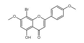 6-bromo-5-hydroxy-7,4'-dimethoxyflavone结构式
