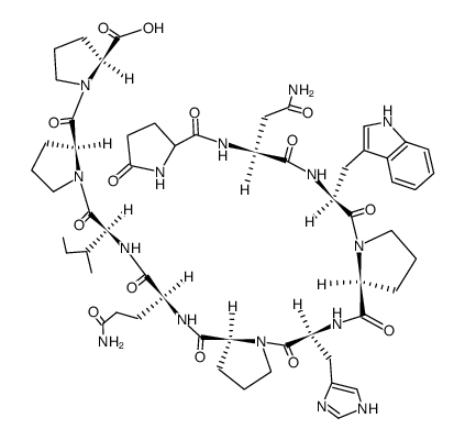 pGlu-Asn-Trp-Pro-His-Pro-Gln-Ile-Pro-Pro-OH Structure