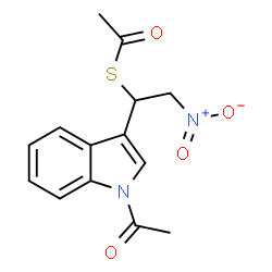 S-{1-(1-acetyl-1H-indol-3-yl)-2-nitroethyl} ethanethioate Structure