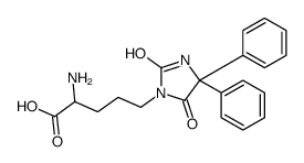 2-amino-5-(2,5-dioxo-4,4-diphenylimidazolidin-1-yl)pentanoic acid结构式