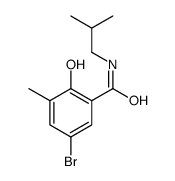 5-bromo-2-hydroxy-3-methyl-N-(2-methylpropyl)benzamide结构式