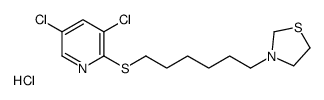 3-[6-(3,5-dichloropyridin-2-yl)sulfanylhexyl]-1,3-thiazolidine,hydrochloride Structure