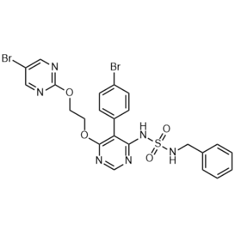 N-[5-(4-Bromophenyl)-6-[2-[(5-bromo-2-pyrimidinyl)oxy]ethoxy]-4-pyrimidinyl]-N'-(phenylmethyl)sulfamide structure