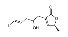 (S)-3-((R)-2-hydroxy-5-iodopent-4-enyl)-5-methyl-3,4-dihydro-5H-furan-2-one结构式