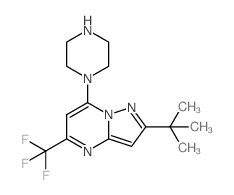 2-(TERT-BUTYL)-7-PIPERAZINO-5-(TRIFLUOROMETHYL)PYRAZOLO[1,5-A]PYRIMIDINE Structure