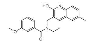 N-ethyl-3-methoxy-N-[(6-methyl-2-oxo-1H-quinolin-3-yl)methyl]benzamide结构式