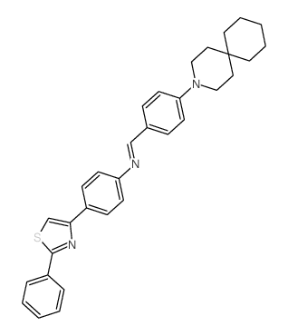 1-[4-(3-azaspiro[5.5]undec-3-yl)phenyl]-N-[4-(2-phenyl-1,3-thiazol-4-yl)phenyl]methanimine structure