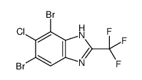 4,6-dibromo-5-chloro-2-(trifluoromethyl)-1H-benzimidazole结构式
