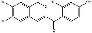 (6,7-Dihydroxy-1H-2-benzopyran-3-yl)(2,4-dihydroxyphenyl) ketone structure