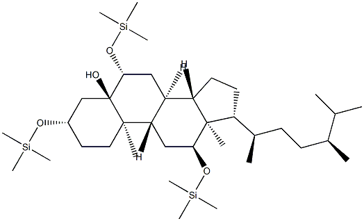 3β,6β,12α-Tris[(trimethylsilyl)oxy]-5α-ergostan-5-ol structure