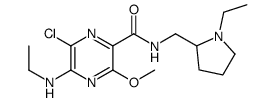 N-[(1-Ethylpyrrolidin-2-yl)methyl]-6-chloro-5-(ethylamino)-3-methoxypyrazine-2-carboxamide结构式