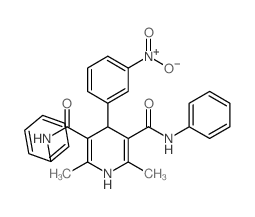 2,6-dimethyl-4-(3-nitrophenyl)-N,N-diphenyl-1,4-dihydropyridine-3,5-dicarboxamide结构式
