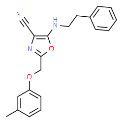 2-[(3-Methylphenoxy)methyl]-5-[(2-phenylethyl)amino]-1,3-oxazole-4-carbonitrile结构式