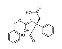 (2R)-2-phenyl-2-(phenylmethoxycarbonylamino)butanedioic acid结构式