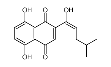 5,8-Dihydroxy-2-((E)-1-hydroxy-4-methyl-pent-1-enyl)-[1,4]naphthoquinone结构式