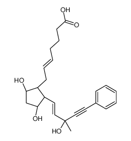 (Z)-7-[(1R)-3α,5α-Dihydroxy-2β-[(E,S)-3-hydroxy-3-methyl-5-phenyl-1-penten-4-ynyl]cyclopentan-1α-yl]-5-heptenoic acid methyl ester结构式