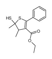 5-Mercapto-4,5-dimethyl-2-phenyl-4,5-dihydro-thiophene-3-carboxylic acid ethyl ester结构式