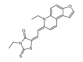 3-ethyl-5-[2-(6-ethyl-6H-furo[3,2-f]quinolin-7-ylidene)-ethylidene]-2-thioxo-thiazolidin-4-one结构式