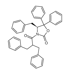 (S)-3-(2'-benzyl-3'-phenylpropionyl)-4-benzyl-5,5-diphenyloxazolidin-2-one Structure