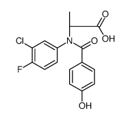 (2S)-2-(3-chloro-4-fluoro-N-(4-hydroxybenzoyl)anilino)propanoic acid Structure