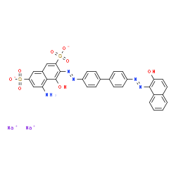5-Amino-4-hydroxy-3-[[4'-[(2-hydroxy-1-naphthalenyl)azo]-1,1'-biphenyl-4-yl]azo]naphthalene-2,7-disulfonic acid disodium salt structure