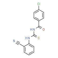 4-chloro-N-{[(2-cyanophenyl)amino]carbonothioyl}benzamide Structure