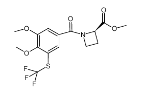 1-(3,4-dimethoxy-5-trifluoromethylthiobenzoyl)azetidine-2R-carboxylic acid methyl ester Structure
