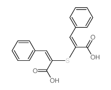 (E)-2-[(E)-1-carboxy-2-phenyl-ethenyl]sulfanyl-3-phenyl-prop-2-enoic acid Structure