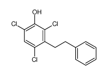 2,4,6-trichloro-3-(2-phenylethyl)phenol结构式