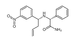 (R)-2-(((R)-1-(3-nitrophenyl)but-3-en-1-yl)amino)-2-phenylacetamide结构式