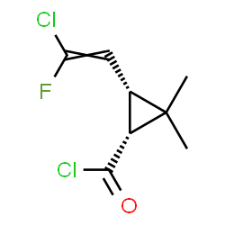 Cyclopropanecarbonyl chloride, 3-(2-chloro-2-fluoroethenyl)-2,2-dimethyl-, (1R-cis)- (9CI)结构式