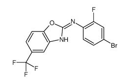 N-(4-bromo-2-fluorophenyl)-5-(trifluoromethyl)-1,3-benzoxazol-2-amine结构式