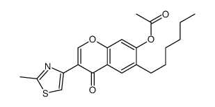 [6-hexyl-3-(2-methyl-1,3-thiazol-4-yl)-4-oxochromen-7-yl] acetate Structure